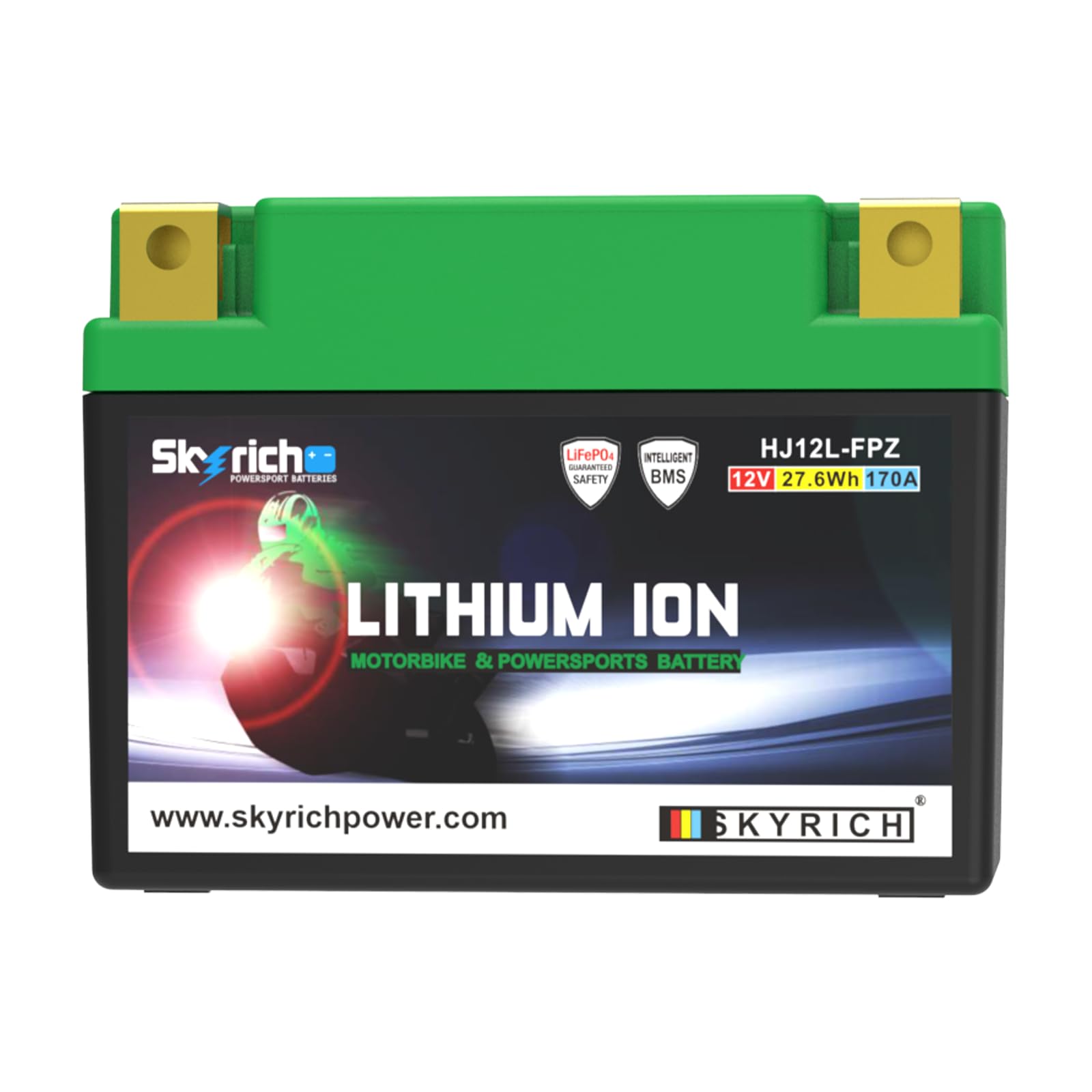 Skyrich HJ12-FPZ Lithium Motorcycle LiFePO4 Battery,12V 2.3Ah 170A